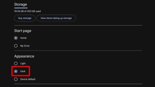 How to activate dark mode in Google Drive