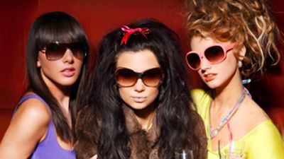 A trio of woman in sunglasses