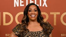 Alison Hammond is pictured wearing a leopard print dress whilst attending the "Bridgerton" Season Four Part Two UK Screening at BFI Southbank on February 24, 2026 in London, England.