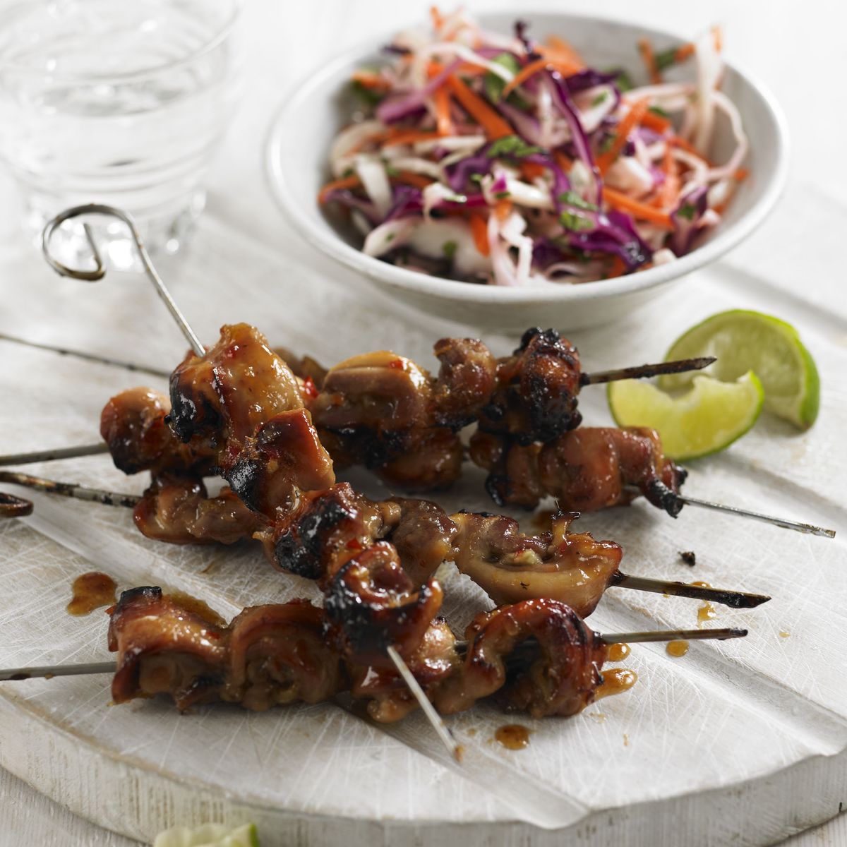 Sweet Chilli Chicken Skewers with Pickled Slaw Dinner Recipes Woman