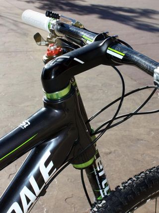 Show bikes had their stems slammed all the way down but consumer bikes will be fitted with 15mm of spacers.