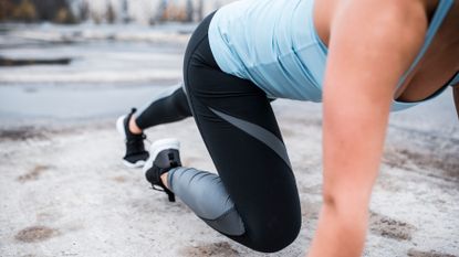 Person doing mountain climbers