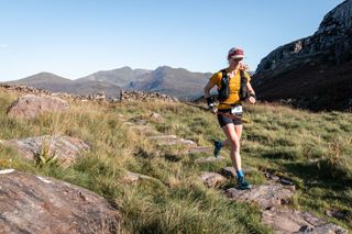 Robyn Cassidy strides out on day two of the 2023 Montane Dragon's Back Race