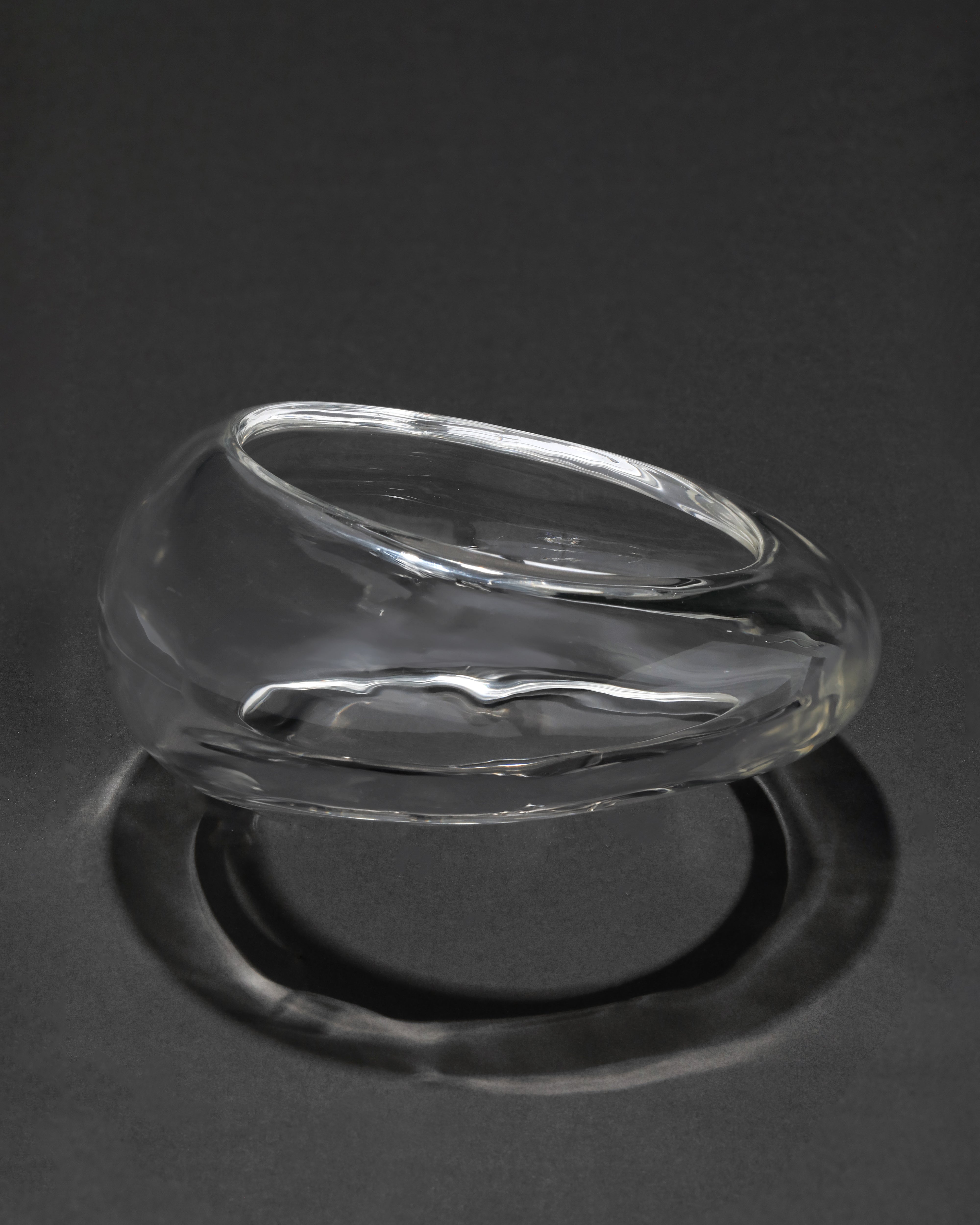 Puffy Lucite Tapered Bangle Bracelet- Clear
