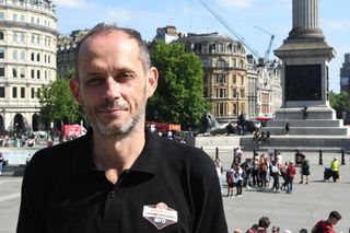 Matabeleland's English coach Justin Walley poses in Trafalgar square during a sightseeing tour of London on the sidelines of the alternative World Football Cup on June 8, 2018. - Matabeleland have gone on a dramatic journey from having two balls and a dirt field to becoming the all-singing, all-dancing heroes of the alternative World Football Cup. (Photo by Robin MILLARD / AFP) / TO GO WITH AFP STORY BY ROBIN MILLARD (Photo credit should read ROBIN MILLARD/AFP via Getty Images)