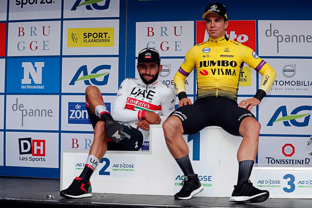 Fernando Gaviria and Dylan Groenewegen on the De Panne podium