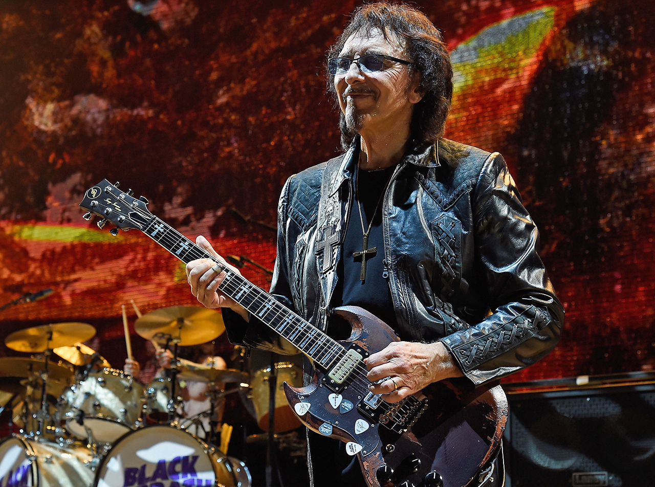 Tony Iommi of Black Sabbath performs onstage on "The End Tour" at Nikon at Jones Beach Theater on August 17, 2016 in Wantagh, New York.