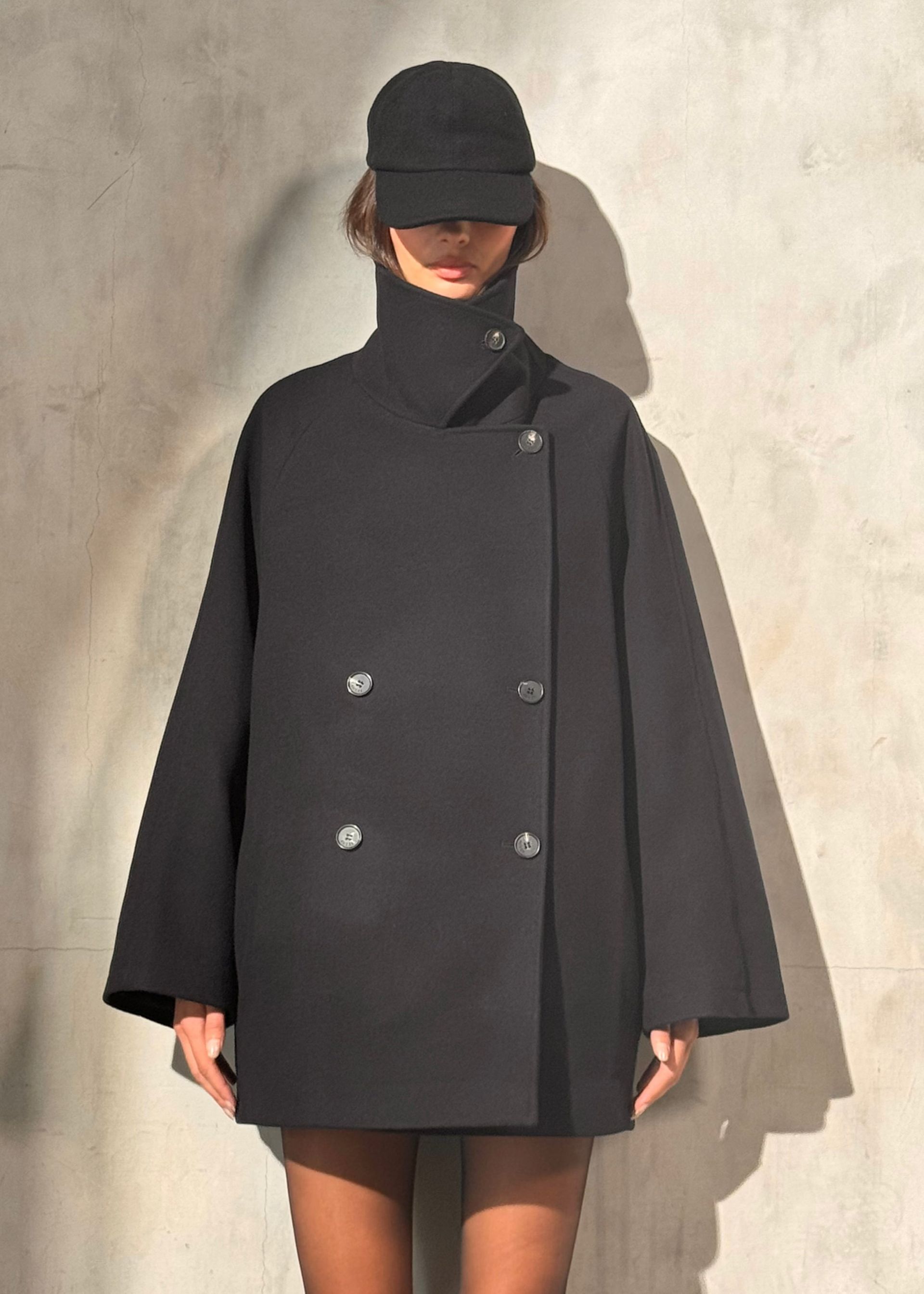 Italian Wool Peacoat – Noir