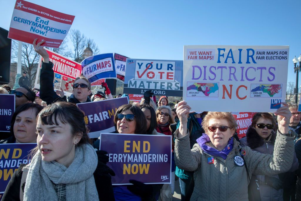 A protest against gerrymandering.