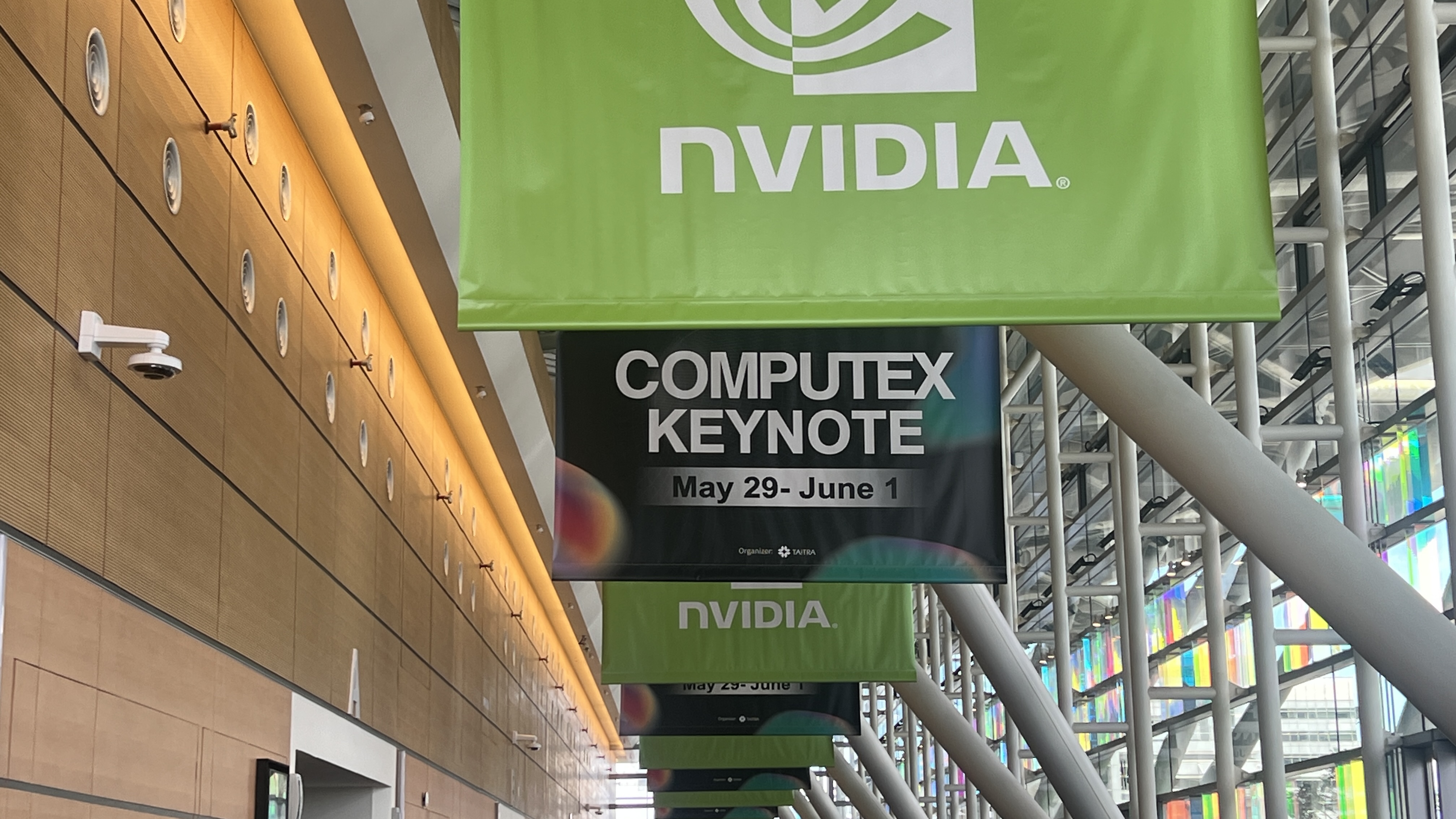 Ein Nvidia-Banner auf der Computex 2023