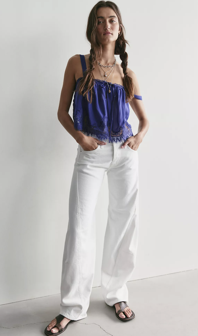 Free People, We the Free Fable Low-Rise Twisted Bowed Jeans