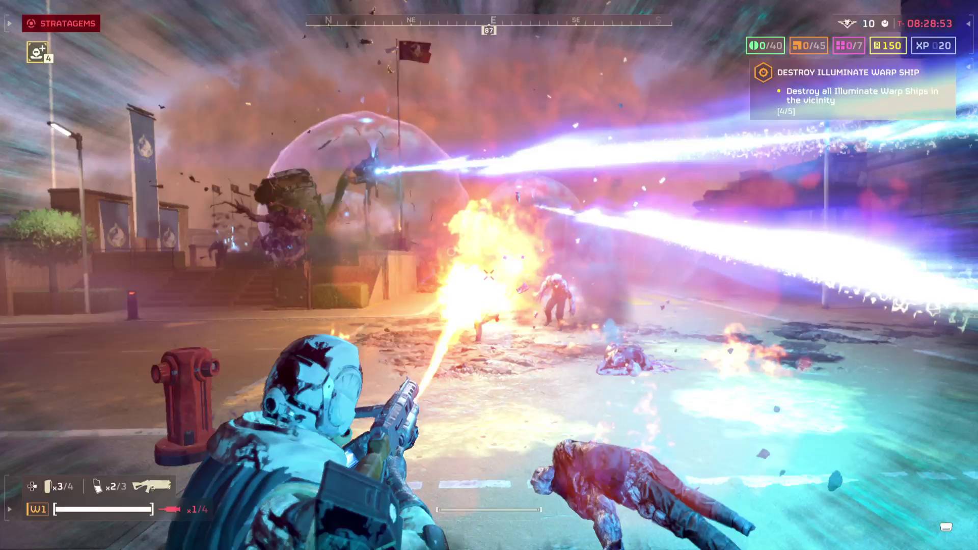 Helldivers 2 Entrenched Division warbond Stoker SMG underbarrel flamethrower torching voteless with Harvesters firing lasers at player