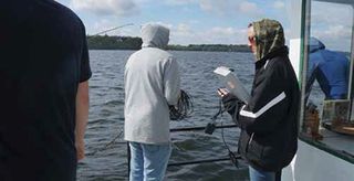 Green Lake High School students use a Vernier Dissolved Oxygen Probe and Extra Long Temperature Probe on Green Lake.  