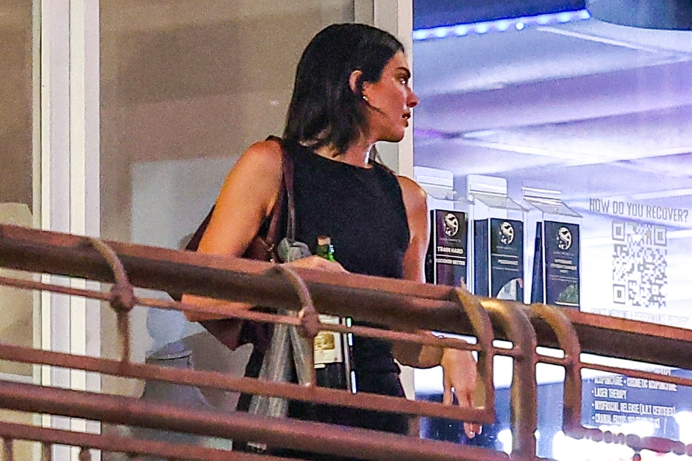Kendall Jenner carried a brown The Row bag with her all-black look