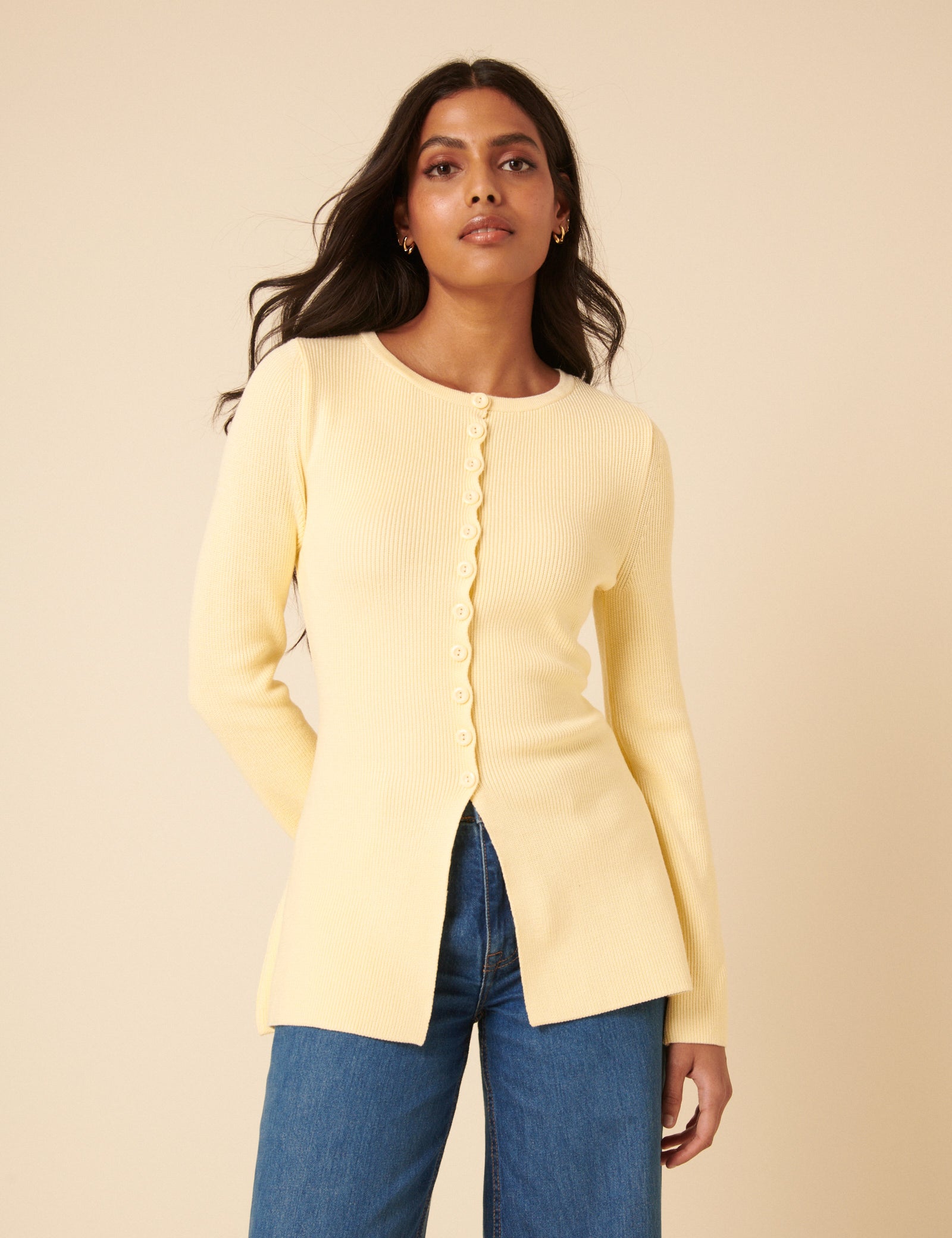 Butter Yellow Longline Cardigan