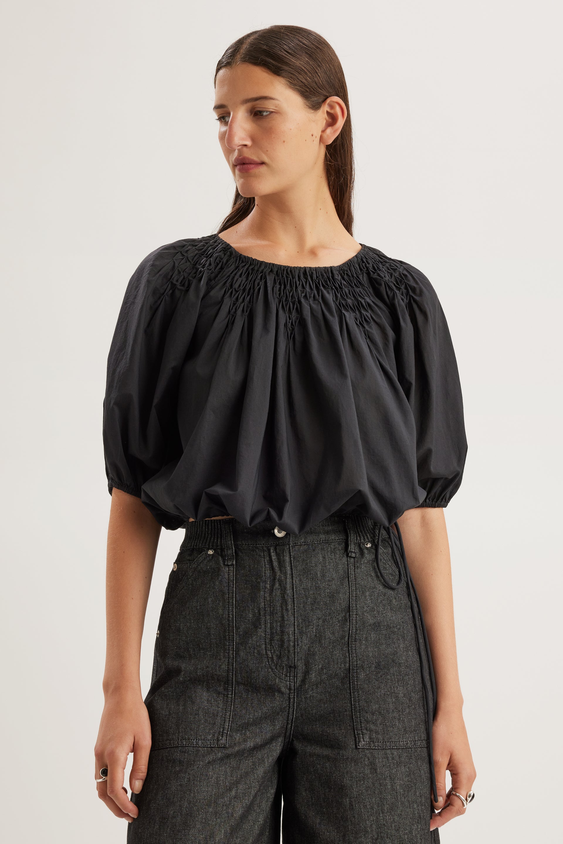 Lotus Top in Black - Black / Blouse / Xx-Small