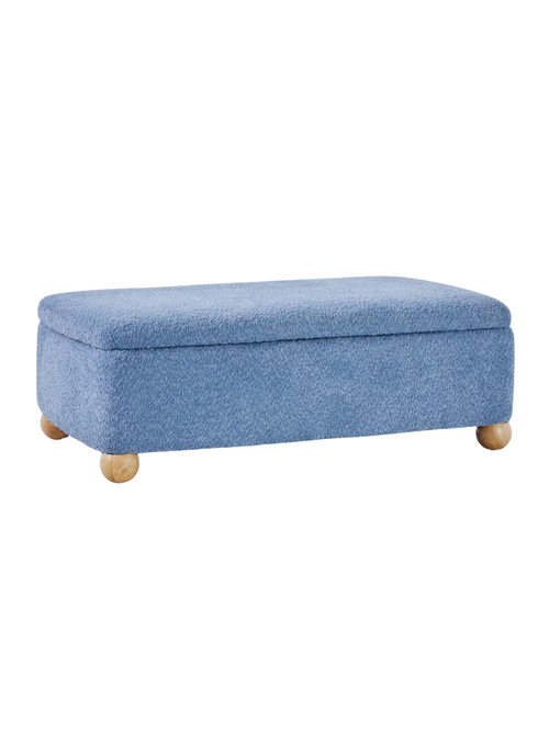 Contemporary Boucl&eacute; Upholstered Large Storage Ottoman 