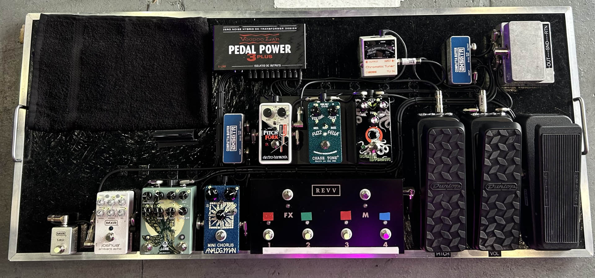 Kiki Wong's pedalboard
