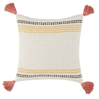 Wanda June Home Striped Woven Tassel Pillow, 1 Piece, Beige, 18