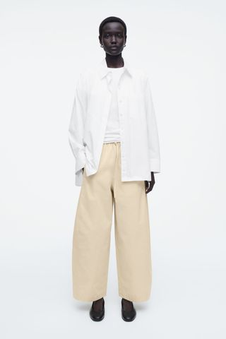 Elasticated Barrel-Leg Trousers