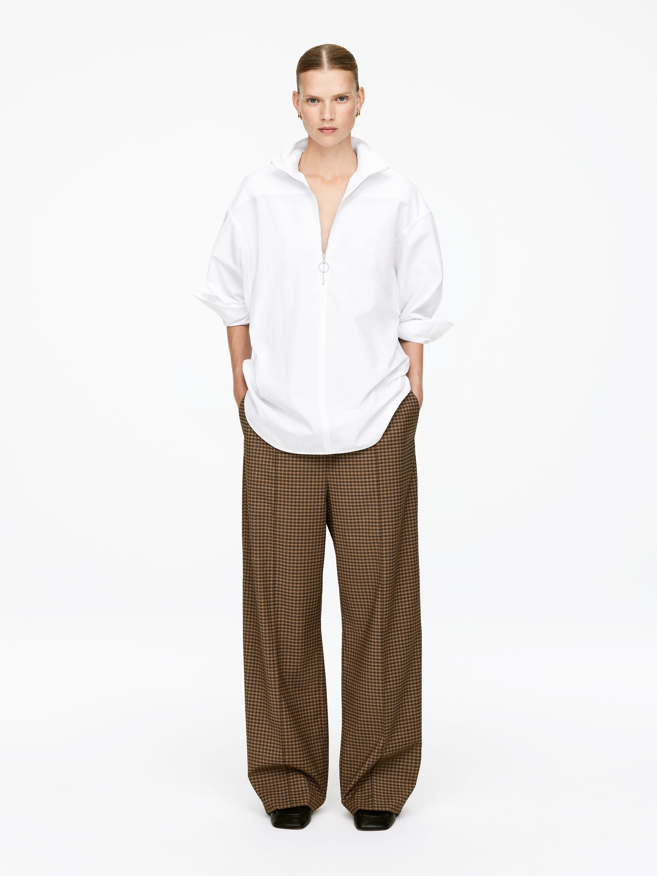 Elastic Waist Trousers &amp;ndash; Brown &amp;ndash; Women &amp;ndash; Arket Gb