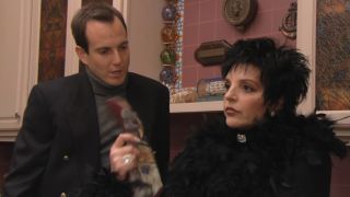 Liza Minnelli as Lucille 2 and Will Arnett as Gob Bluth on Arrested Development.