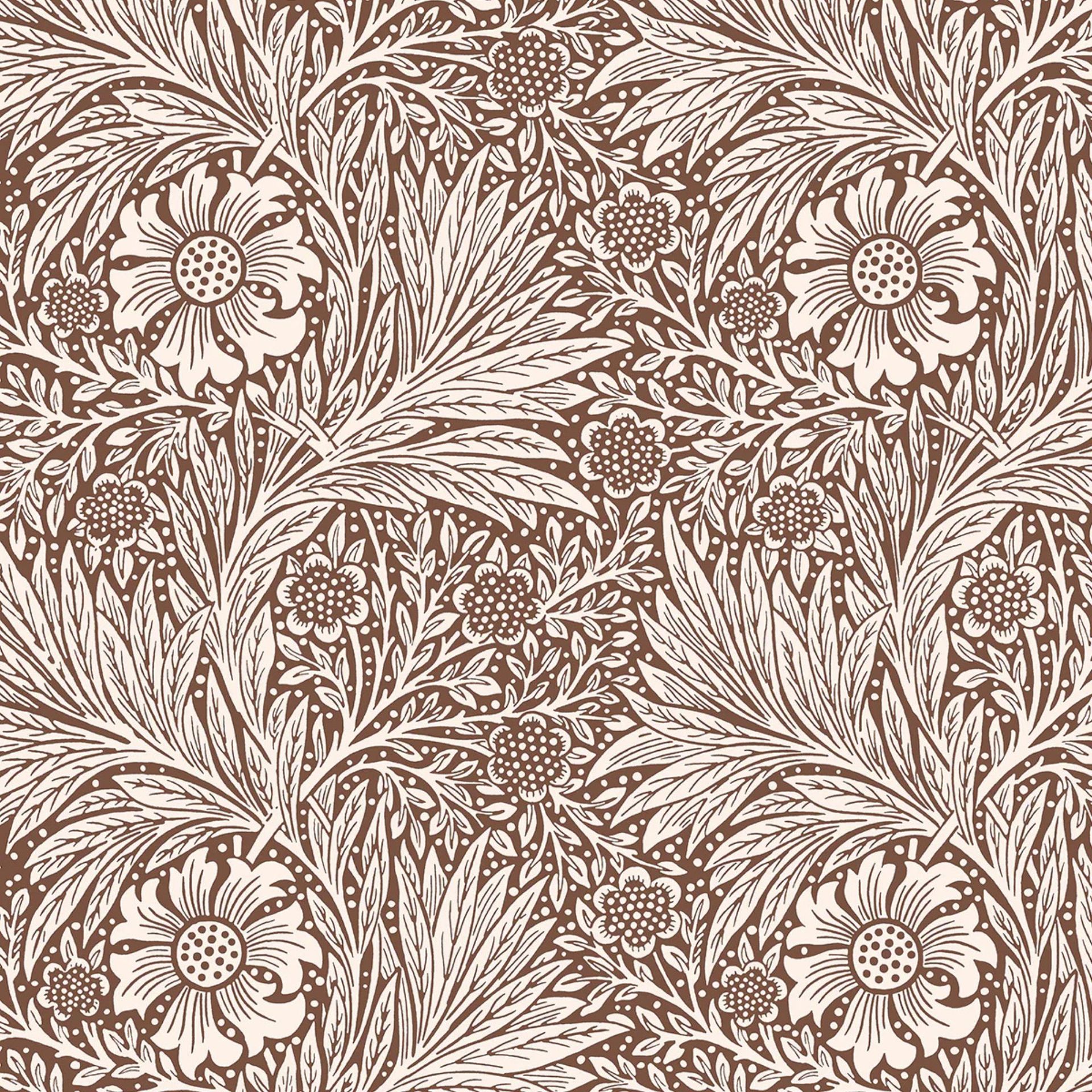 Brown floral print Morris & Co. wallpaper
