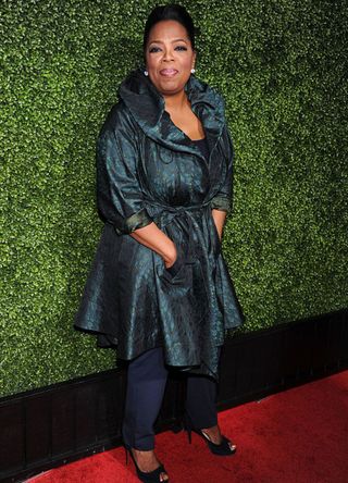 Oprah Winfrey arrives at OWN: Oprah Winfrey Network's 2011 TCA Winter Press Tour Cocktail Party at the Horseshoe Gardens at the Langham Hotel on January 6, 2011 in Pasadena, California