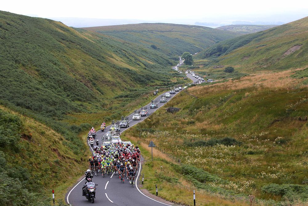 The peloton in action during stage 3 of the 2015 Tour of Britain.