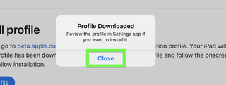iPadOS 15 beta how to download: Close