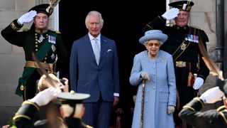 Prince Charles, Prince of Wales, and Queen Elizabeth II attend the Royal Company of Archers Reddendo Parade