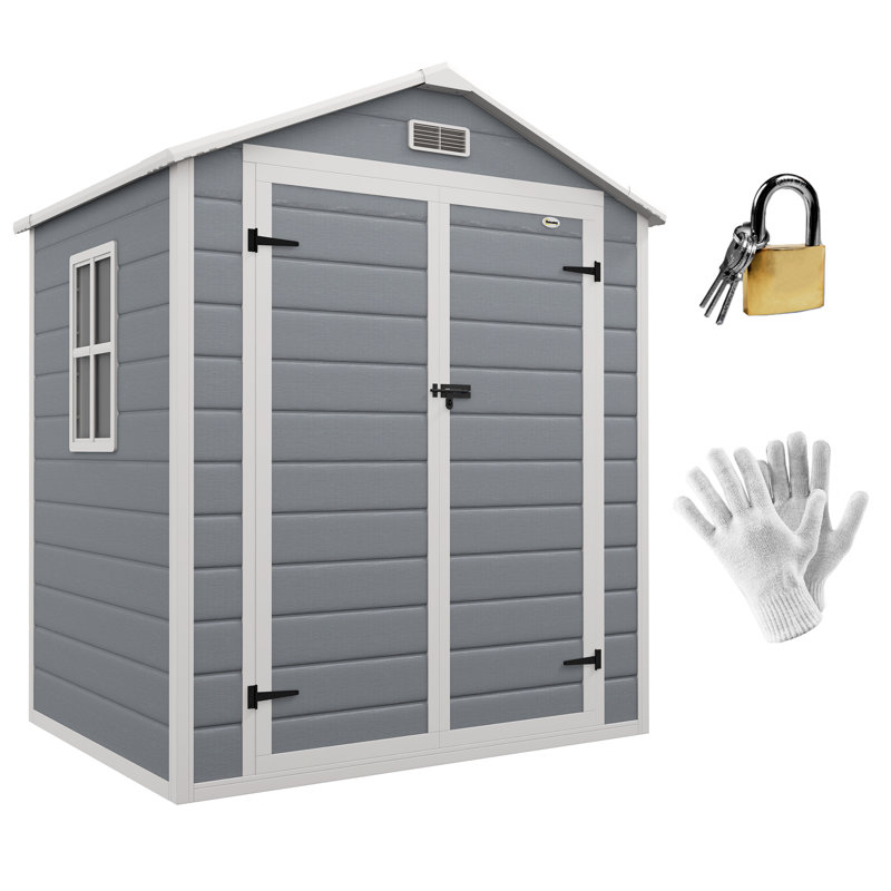 Outsunny Outdoor 6 Ft. W X 4 Ft. D Polypropylene Storage Shed &amp;amp; Reviews | Wayfair