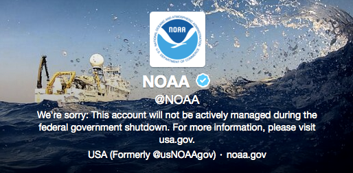 NOAA Twitter account screen shot