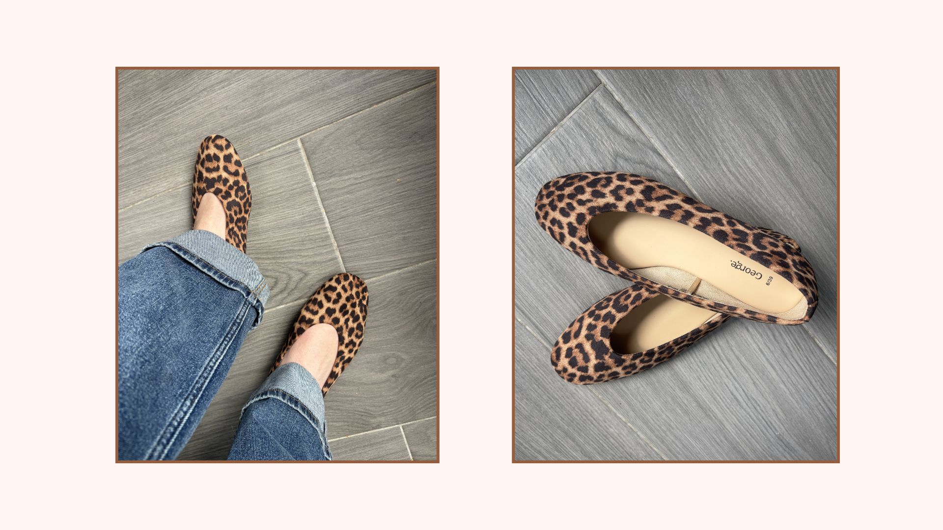 matilda wearing the george at asda leopard flats