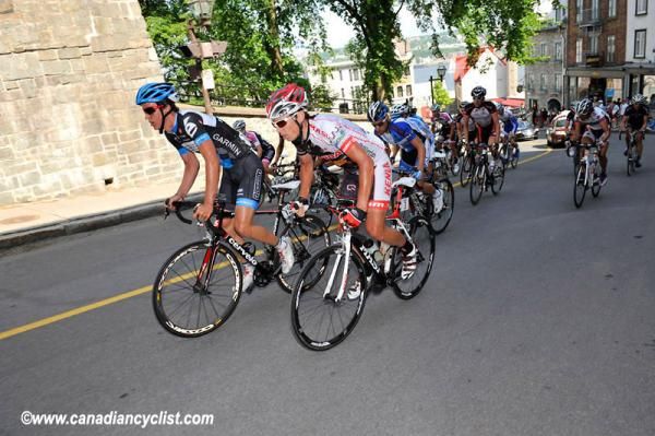 Rob Bush (Chipotle) and Jake Rytlewski (Kenda) lead the break up the Cote de la Montagne