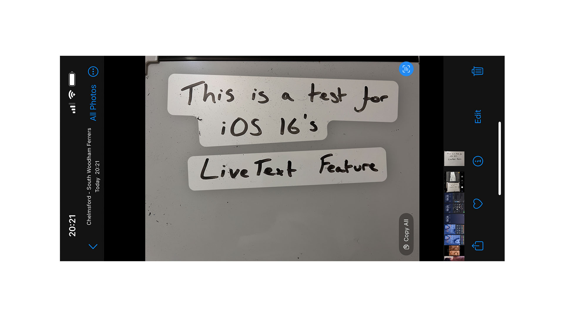 Texto en vivo de iOS 16