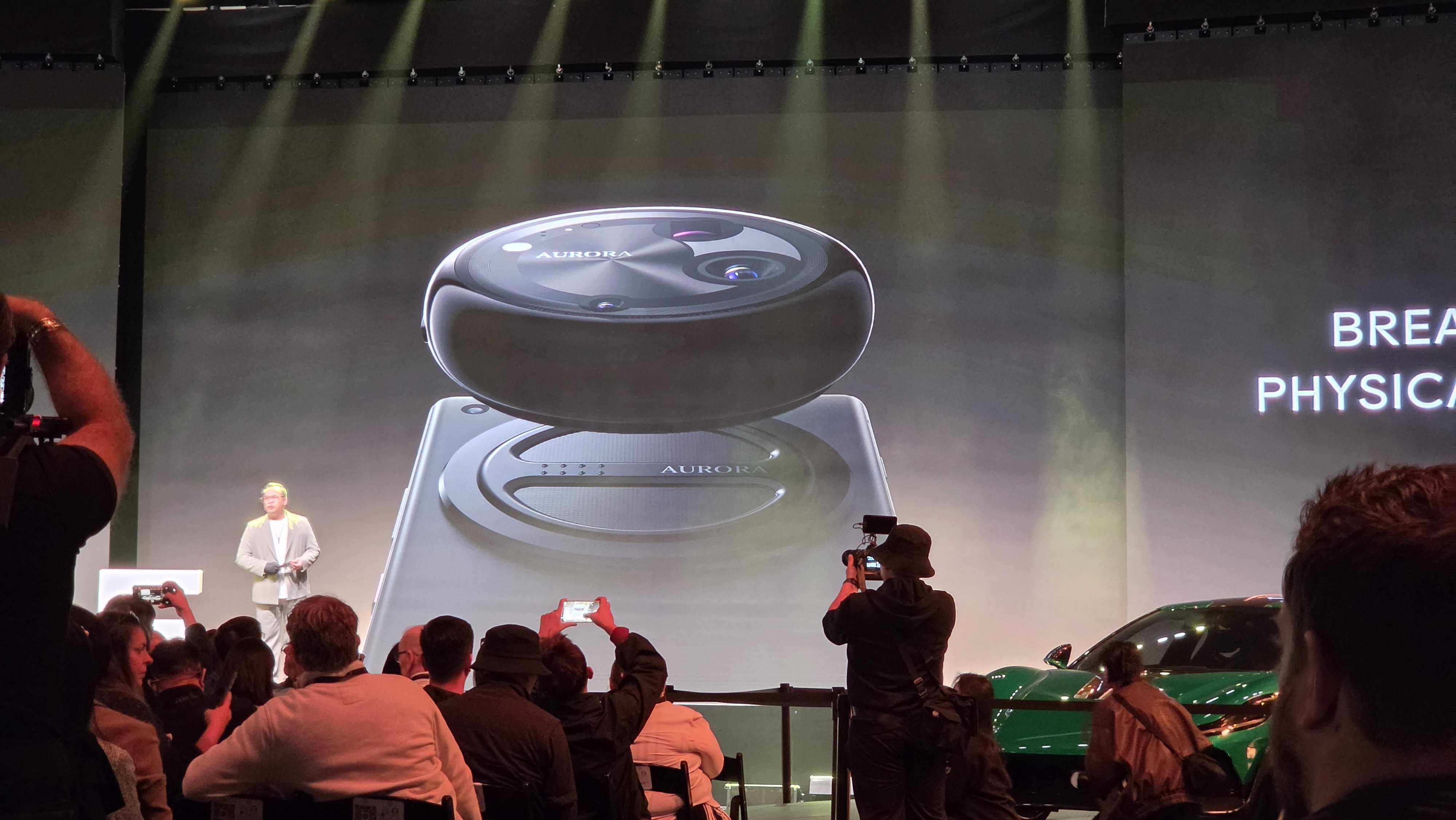 The Dreame Aurora smartphone on stage at Dreame Next