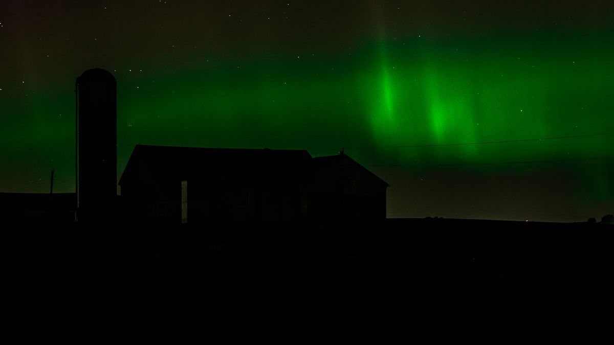 Aurora borealis over southern Ontario.