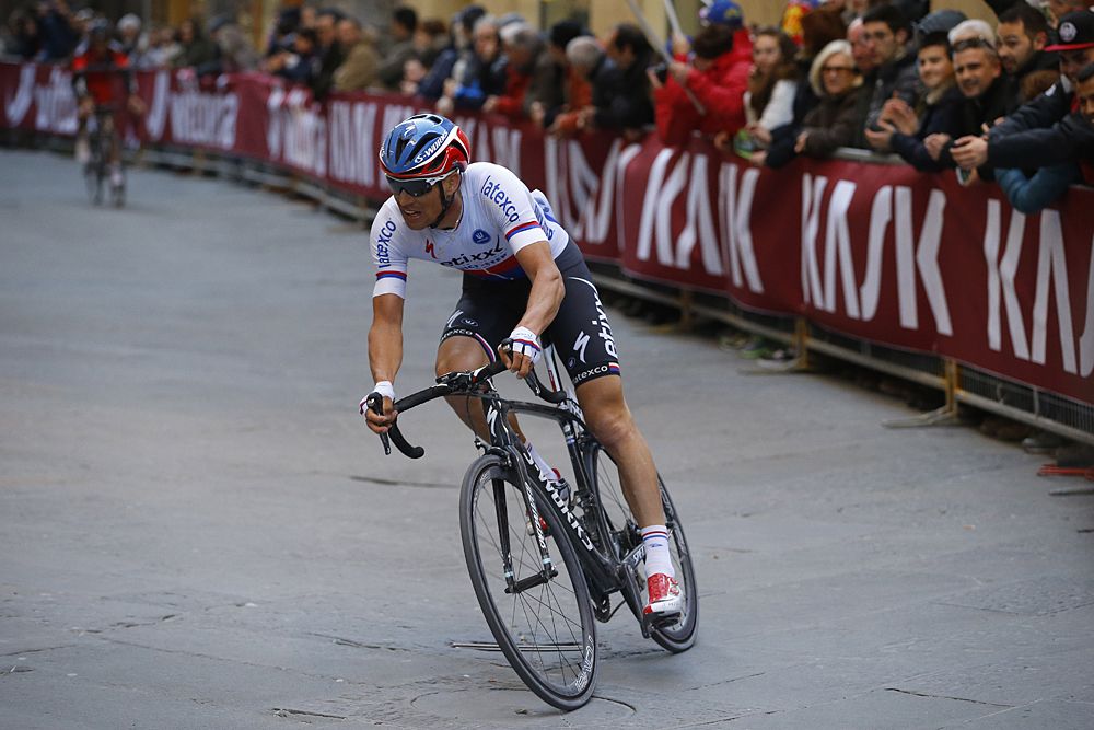 Zdenek Stybar (Etixx-Quickstep) on his way to the win in Strade Bianche