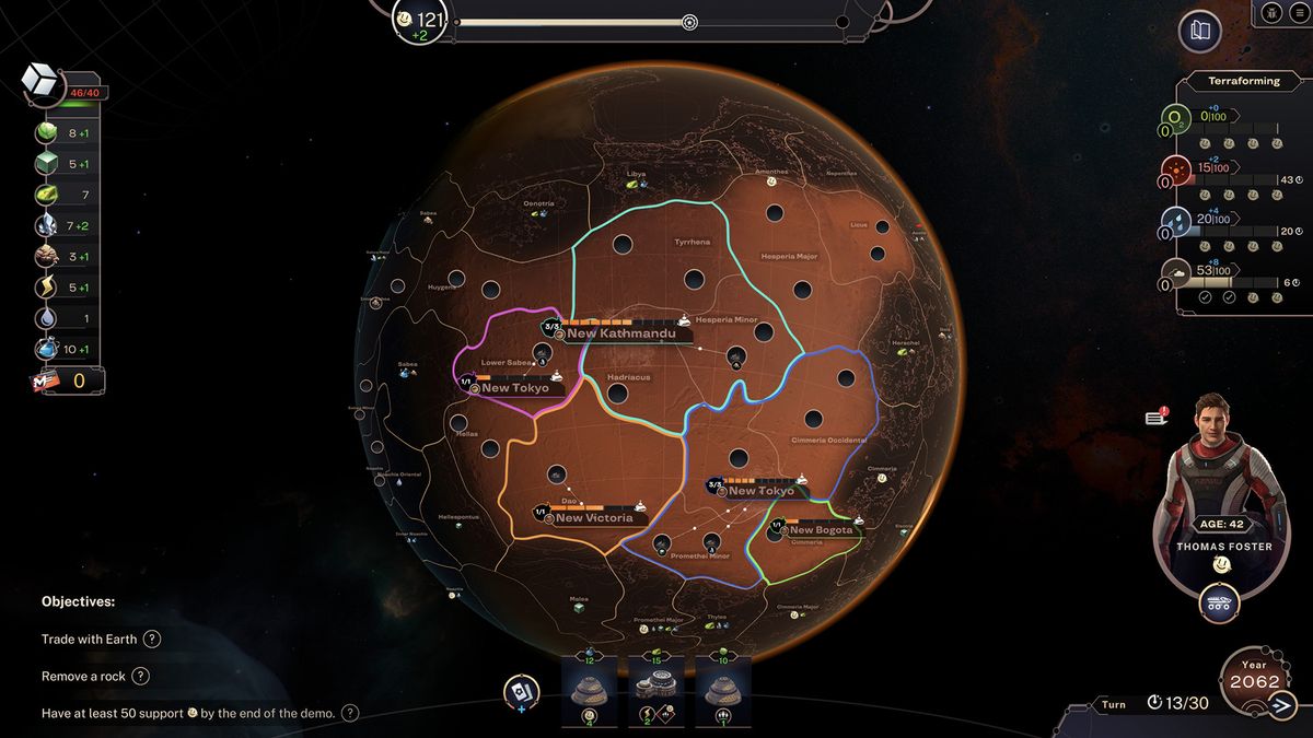 An image from Mars terraforming game Terraformers.