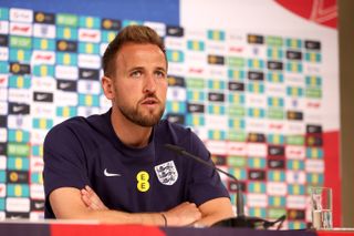 Harry Kane in a press conference at Euro 2024.