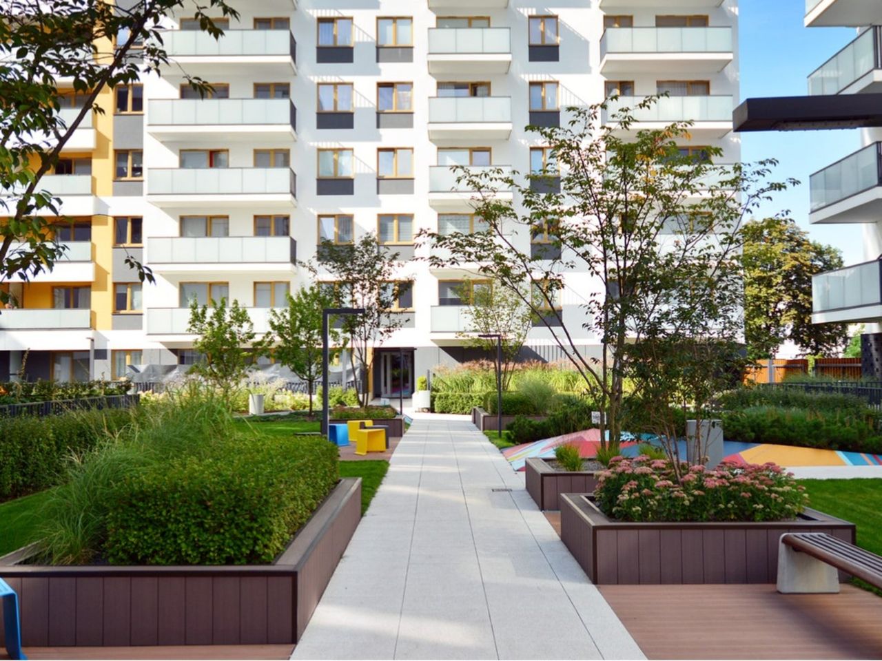 Urban Garden Design Near Buildings