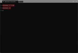 Command Prompt shutdown command