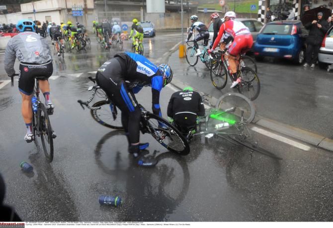 Crashing in the cold and wet always hurts a little bit more