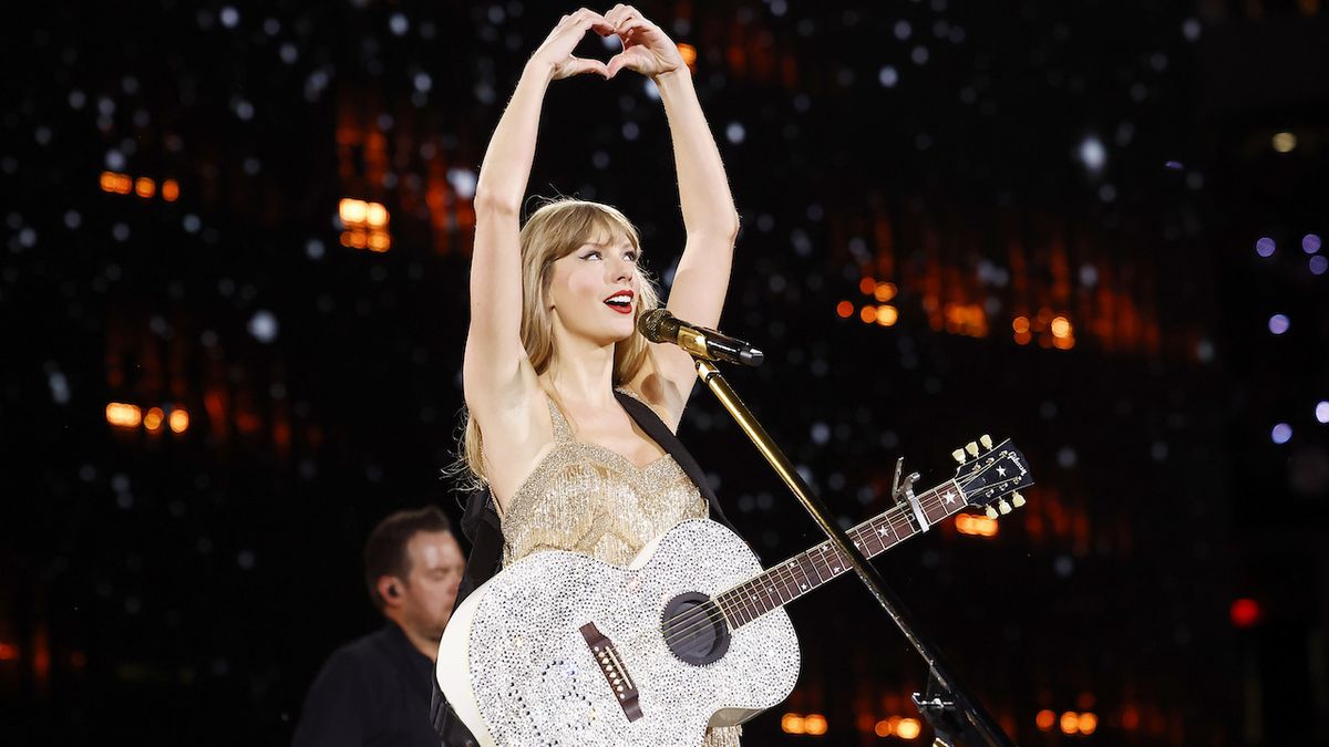 Taylor Swift performs onstage during &quot;Taylor Swift | The Eras Tour&quot; at SoFi Stadium on August 03, 2023 in Inglewood, California.