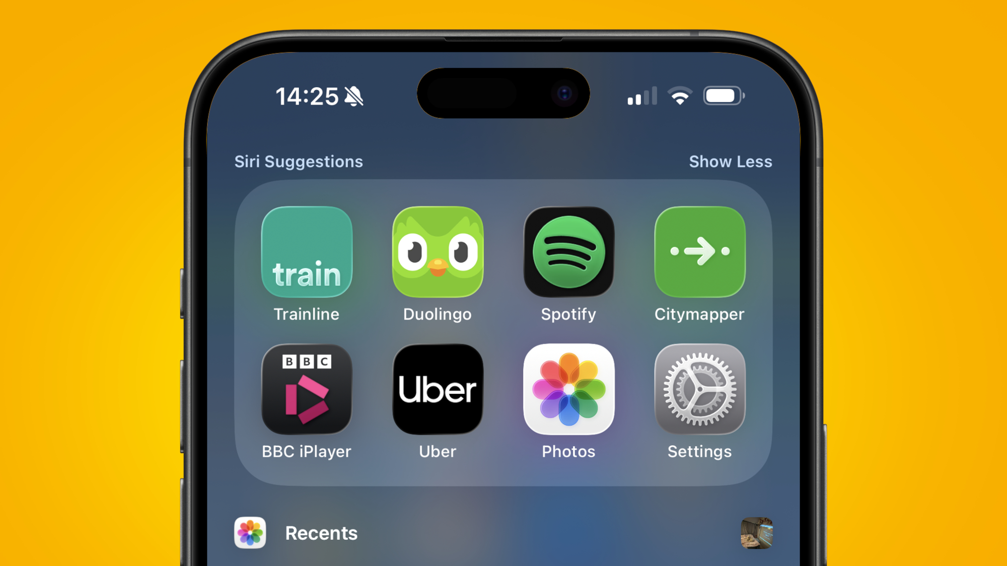 Siri Suggestions on an iPhone 16 Pro Max