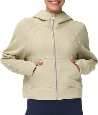 THE GYM PEOPLE, Full-Zip Up Hoodie w/ Thumb Holes