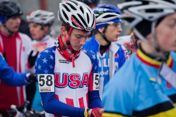 Andrew Dillman getting ready to race