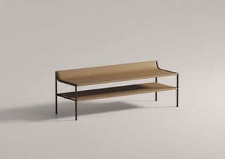 Gabriel Tan collection for B&B Italia bench with shelf below