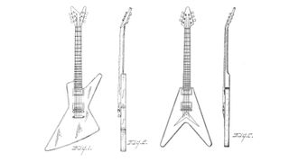 Futura and Flying V patent drawings from 1958